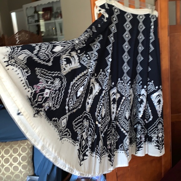 Silver Sequin Embellished All Cotton Full Skirt - Picture 2 of 4